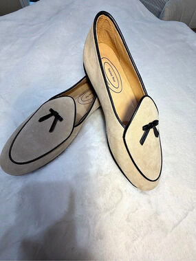Journey West Suede Loafers Beige & Black US 10 Never Worn